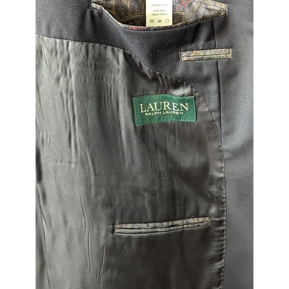 Lauren Ralph Lauren Suit Jacket/Blazer 100% Wool Natural Stretch Men's Size 50R